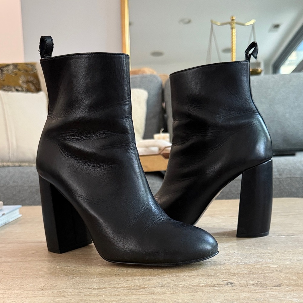 & Other Stories Black Leather Heeled Boots
